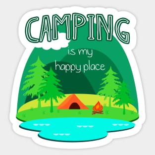 Camping is my Happy Place Sticker